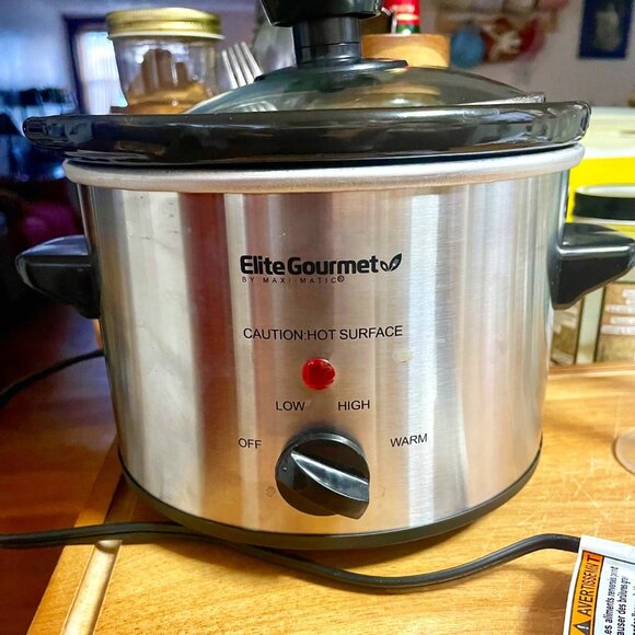 Elite Gourmet Small 1.5 Qt Multiple Settings Slow Cooker-Stainless Steel No Box - Picture 1 of 2